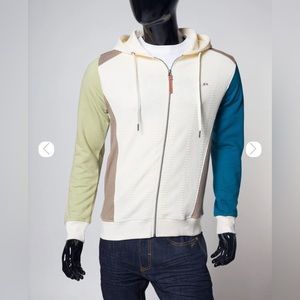 A.Tiziano Colin | Men's Front Zip Color Blocked Hoodie